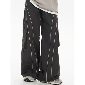 Παντελόνια φαρδιάς γραμμής, χαλαρή εφαρμογή, μακριά, επενδυμένα με φλίς, μη ελαστικό ύφασμα (χαλαρή εφαρμογή, μακριά παντελόνια, φλίς επένδυση, χωρίς ελαστικότητα)