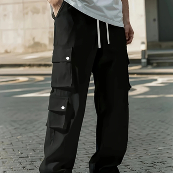 Casual παντελόνια ανδρικά με ίσια γραμμή, μεσαία μέση, αναπνεόμενα, συνθετικό μείγμα ινών, φθινόπωρο 2025