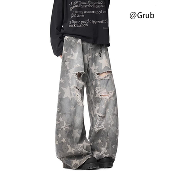 Работни панталони с свободна кройка и широки крачоли, средна талия, ципова закопчалка, памучна тъкан