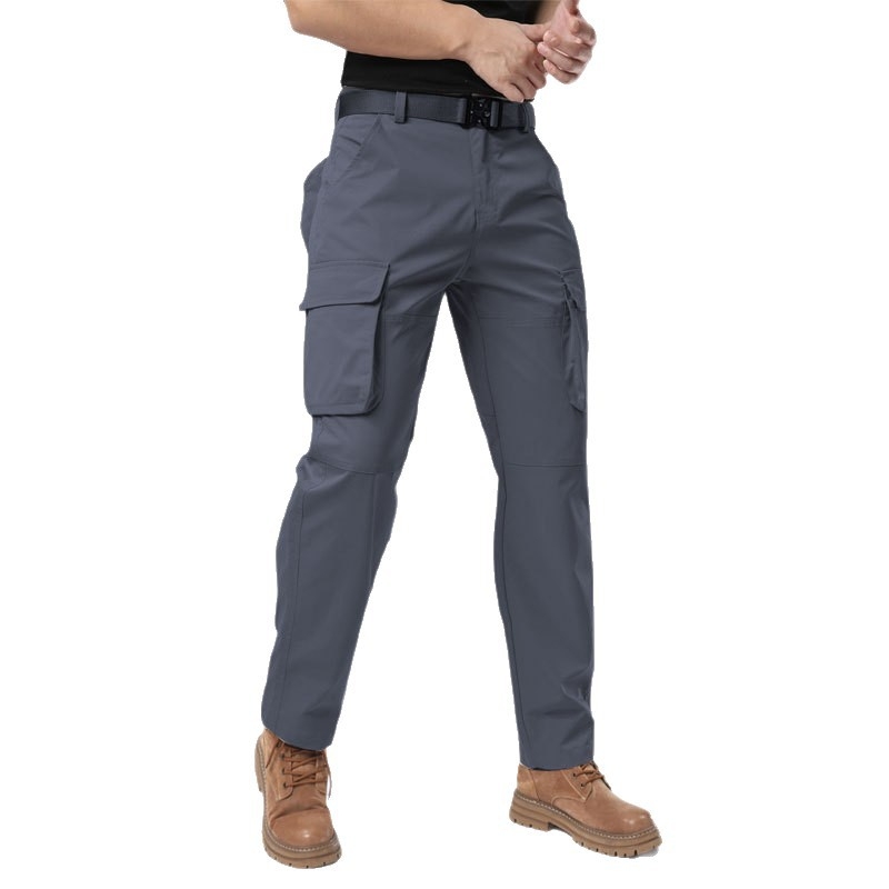 Vyrų kasdienės cargo kelnės, laisvas kirpimas, vidutinio aukščio juosmuo, užtrauktukas, 100% poliesteris