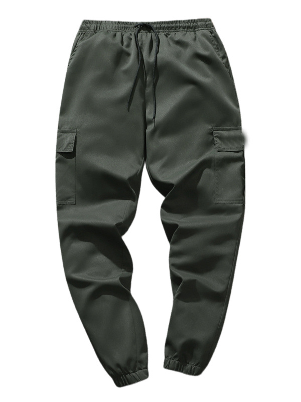 Kasdieninės darbo kelnės, laisvas kirpimas, devynių taškų ilgis, vidurio juosta, raištelių užsegimas