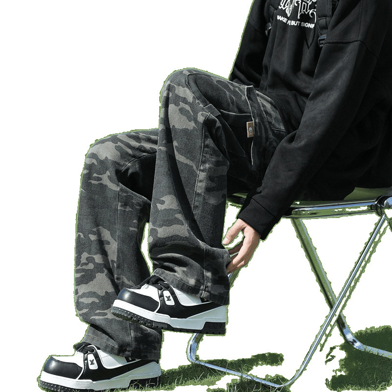 Vyriškos cargo kelnės su patch kišenėmis, maskavimo raštas, tiesus kirpimas, fleece pamušalas, visoms metų laikams