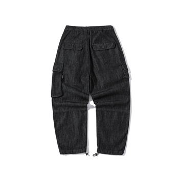 Κλασικά παντελόνια από βαμβάκι K5661, μεσαίας μέσης, φαρδιά γραμμή, κλείσιμο με κορδόνι, άνοιξη-φθινόπωρο