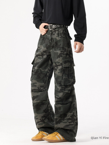 Vyriski džinsai – vintage stilius, tiesus kirpimas, vidutinė juosmens linija, užtrauktukas, balinimo plovimas