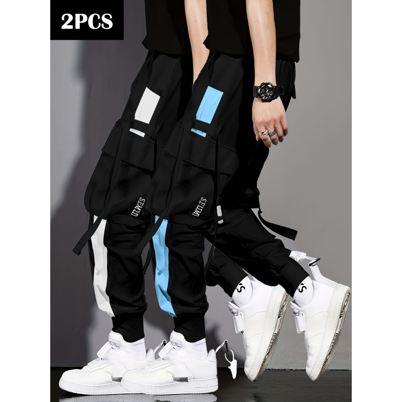 Kasdieninės cargo kelnės su keliais kišenėmis, elastinė juosta, fleece pamušalas, ilgos, laisvo kirpimo