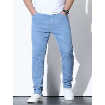 Vyriniai džinsai, korėjietiško stiliaus, bazinis stilius, tiesus kirpimas, užtrauktukas, Modal audinys