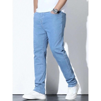 Дънки за мъже, корейски стил, Basic стил, прав крак, цип, Modal