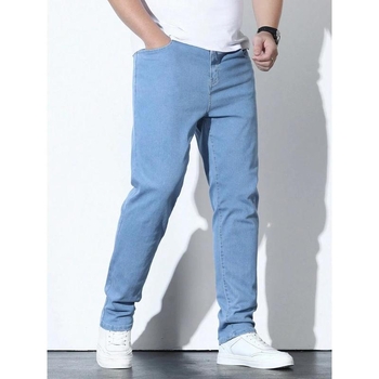 Дънки за мъже, корейски стил, Basic стил, прав крак, цип, Modal