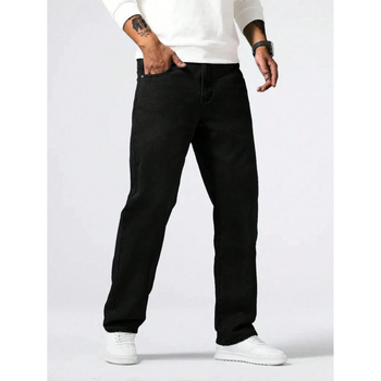 Τζιν – ευθύ παντελόνι, φαρδιά γραμμή, φλις επενδεδυμένο, ύφασμα πολυεστερικής ανάμειξης, τεσσάρων εποχών