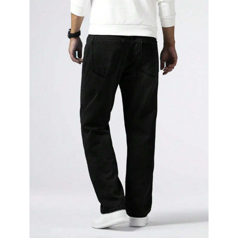 Τζιν – ευθύ παντελόνι, φαρδιά γραμμή, φλις επενδεδυμένο, ύφασμα πολυεστερικής ανάμειξης, τεσσάρων εποχών