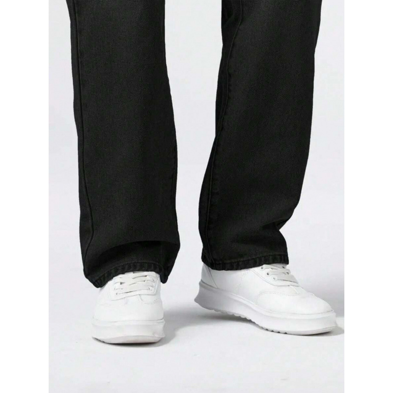 Τζιν – ευθύ παντελόνι, φαρδιά γραμμή, φλις επενδεδυμένο, ύφασμα πολυεστερικής ανάμειξης, τεσσάρων εποχών