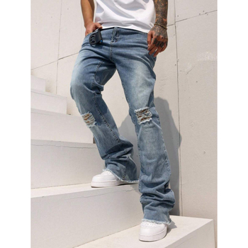 Τζιν – ίσια γραμμή, άνετη εφαρμογή, μέση με κορδόνι, επενδεδυμένα με φλίς, ανάμειξη ινών πολυεστέρα