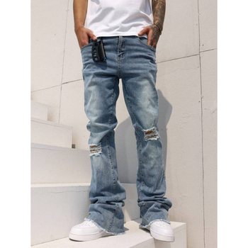 Τζιν – ίσια γραμμή, άνετη εφαρμογή, μέση με κορδόνι, επενδεδυμένα με φλίς, ανάμειξη ινών πολυεστέρα