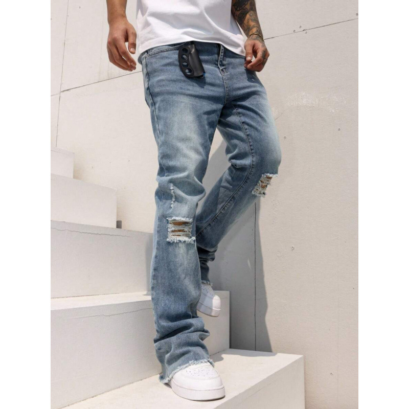 Τζιν – ίσια γραμμή, άνετη εφαρμογή, μέση με κορδόνι, επενδεδυμένα με φλίς, ανάμειξη ινών πολυεστέρα