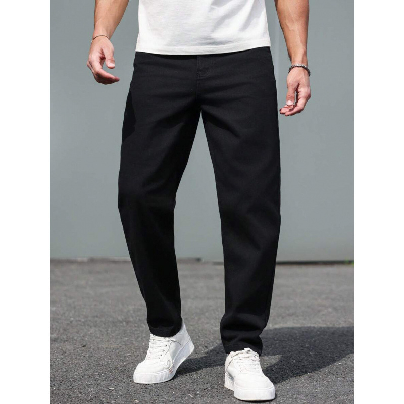 Τζινς: φαρδιά γραμμή, με κορδόνι μέσης, fleece επένδυση, πολυεστερικό μείγμα