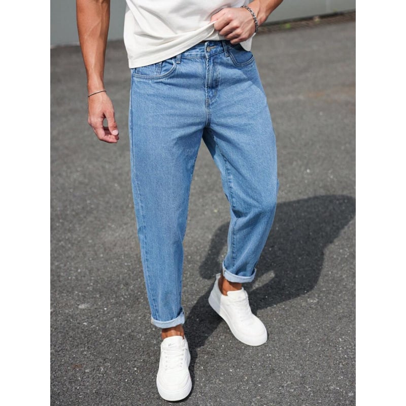Τζινς: φαρδιά γραμμή, με κορδόνι μέσης, fleece επένδυση, πολυεστερικό μείγμα