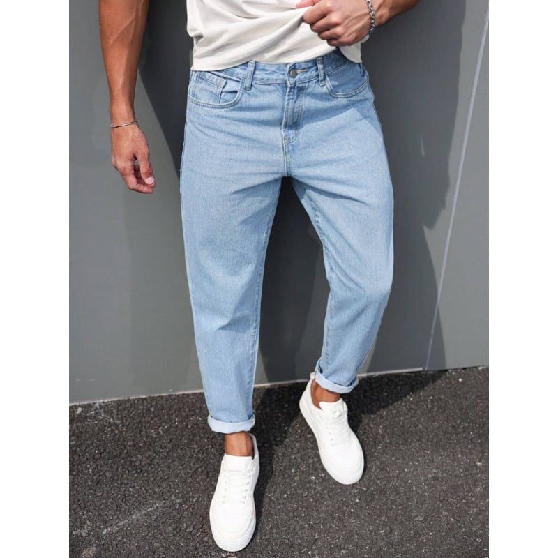 Τζινς: φαρδιά γραμμή, με κορδόνι μέσης, fleece επένδυση, πολυεστερικό μείγμα