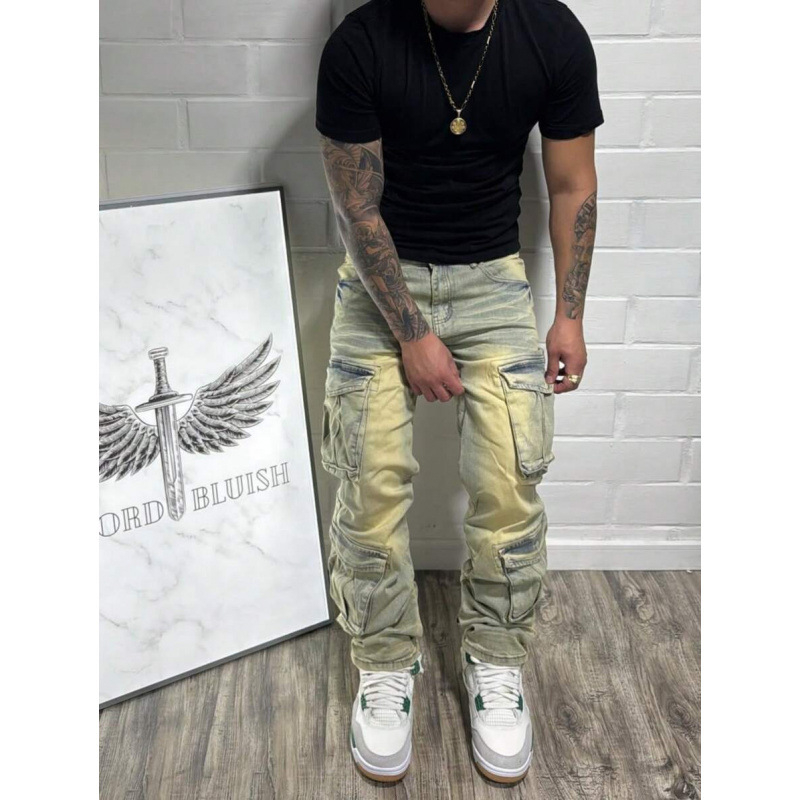 Αντρικά τζιν από ντένιμ Straight Leg, Loose Fit, Fleece-Lined, Polyester Blend