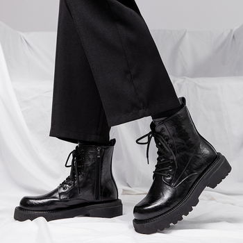 Ανδρικά μποτάκια Martin με υψηλό shaft, επάνω μέρος από microfiber δέρμα, καουτσούκ σόλα, αδιάβροχα και ζεστά