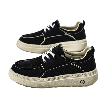 Mingsui casual textil cipő, fűzős, légáteresztő, alacsony felső rész, kerek orr