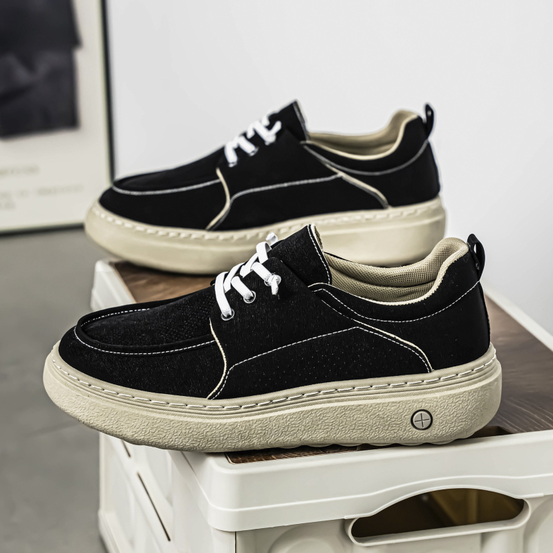 Mingsui casual textil cipő, fűzős, légáteresztő, alacsony felső rész, kerek orr