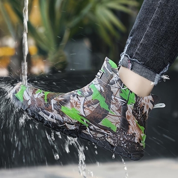 Ανδρικά δερμάτινα μποτάκια – Εθνοτικό στυλ ιππασίας, επάνω nubuk σουέτ, αδιάβροχα, αντιολισθητικά