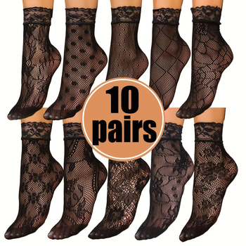 Mežģīņu tīklu potīšu zeķes ar augstu elastību, sviedru uzsūkšana, 100% cits audums, pludmales sporta zeķes