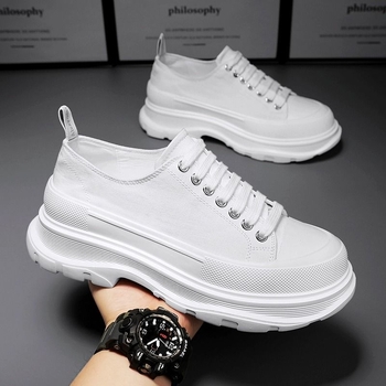 Unisex καμβά sneakers με λαστιχένια σόλα, PU πάτο, δικτυωτή επένδυση, κορδόνια, στρογγυλή μύτη