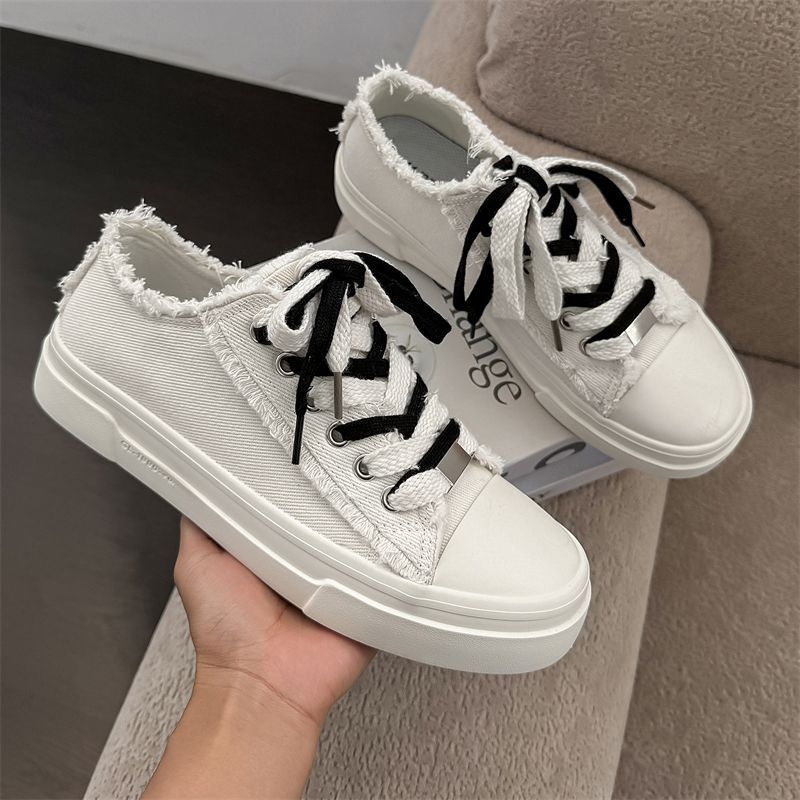 Unisex kanvas apavi ar gumijas zoli, PU zolīte, sietveida oderējums, auklas, apaļa purngala