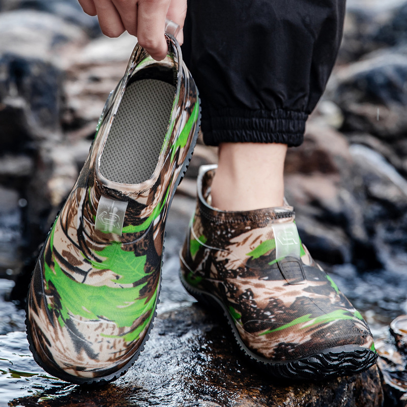 Pantofi de ploaie pentru bărbați, partea superioară din PVC, talie joasă, vârf rotund, antiderapant