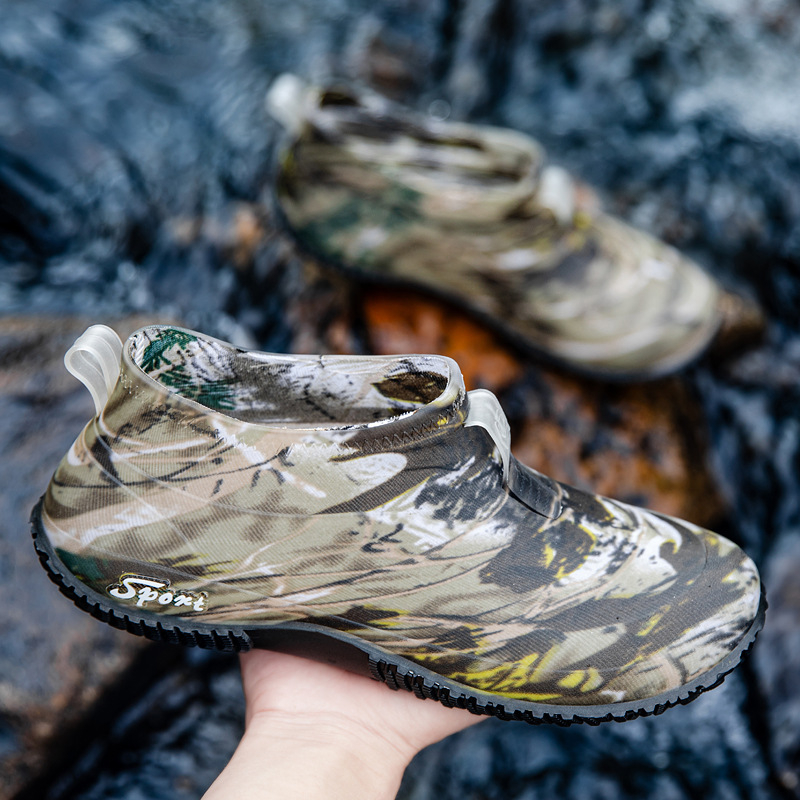 Ανδρικά Παπούτσια για τη Βροχή, PVC Άνω Μέρος, Χαμηλός Άξονας, Κυκλική Μύτη, Αντιολισθητικά