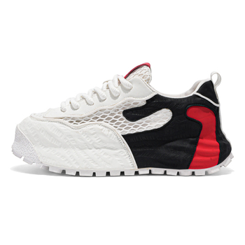 Kényelmes férfi cipő dad shoes stílusban: lélegző hálós felsőrész, vastag injektált talp, fűzővel záródó, EVA talpbetét, alacsony szárú