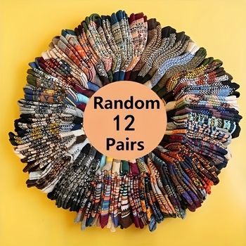 Κάλτσες πλεκτές μέχρι τη μέση της γάμπας, αντιολισθητικές, βιντάζ tribal μοτίβο – Seven-in-One, SKU jd601100839083407