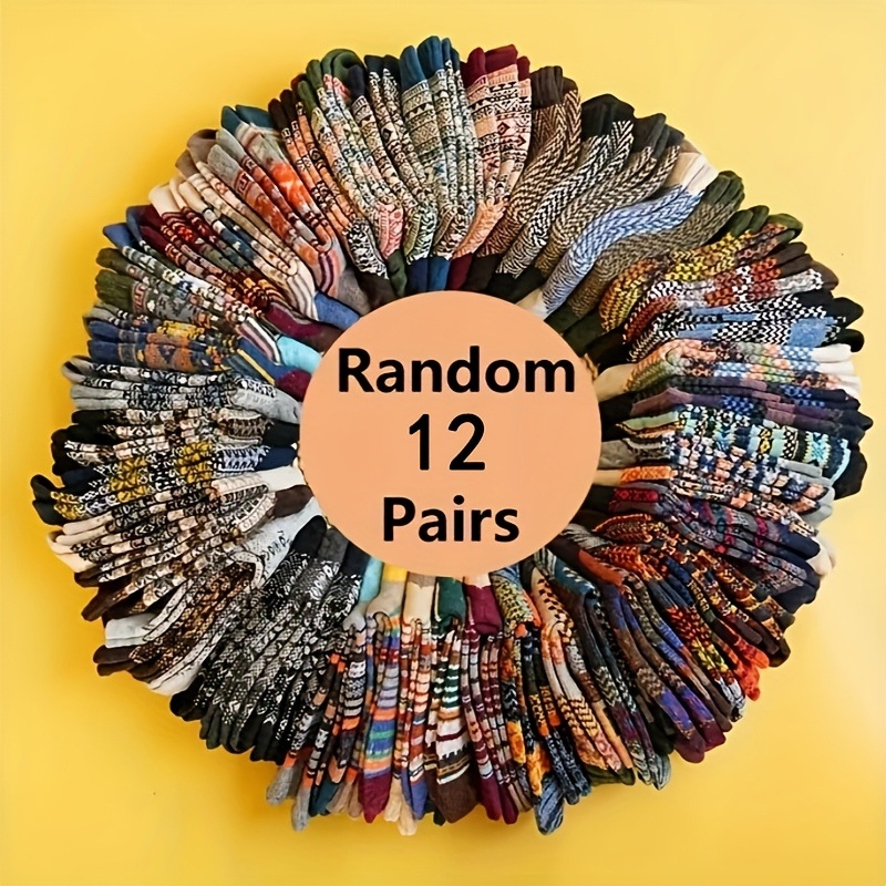 Κάλτσες πλεκτές μέχρι τη μέση της γάμπας, αντιολισθητικές, βιντάζ tribal μοτίβο – Seven-in-One, SKU jd601100839083407