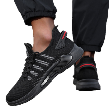 Ανδρικά casual παπούτσια με διαπνέουσα υφαντή επάνω μεριά, χαμηλό ύψος, στρογυλλή μύτη, καουτσούκ σόλα, υφασμάτινος πάτος