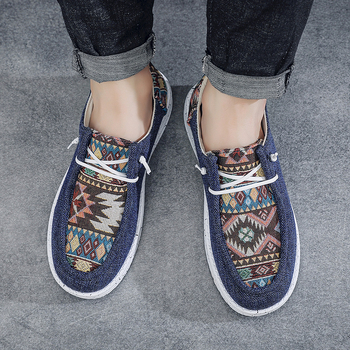 Slip-On καμβά sneakers, Ευρωπαϊκό και Αμερικανικό στυλ, χαμηλό άνω, μασάζ και απορρόφηση κραδασμών, PVC σόλα έγχυσης