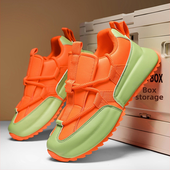 Ανδρικά αθλητικά παπούτσια καθημερινής χρήσης, διαπνέον PU επάνω, βαμβακερή επένδυση, καουτσούκ σόλα, μπροστινό κλείσιμο με κορδόνια, στρογγυλή μύτη