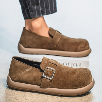 Ανδρικοί λοφέρ με σουέντ επάνω, καουτσούκ σόλα, αντιολισθητική, βιντάζ στυλ, άνοιξη