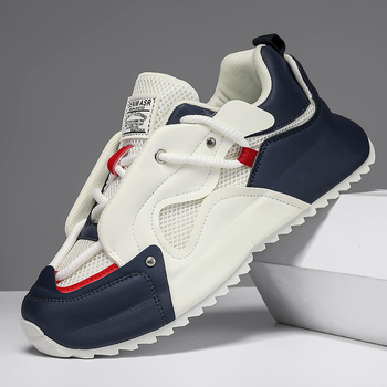 Ανδρικά casual αθλητικά παπούτσια, αναπνεύσιμο PU επάνω μέρος, σόλα από καουουκ σόλα, με κορδόνια στην πρόσοψη, χαμηλό ύψος, ελαφριά και ανθεκτικά στη φθορά