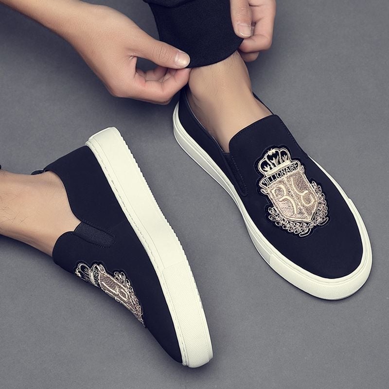 Férfiak mindennapi slip-on cipő, poliészter felsőréteg, könnyű felhúzás, tavasz 2025