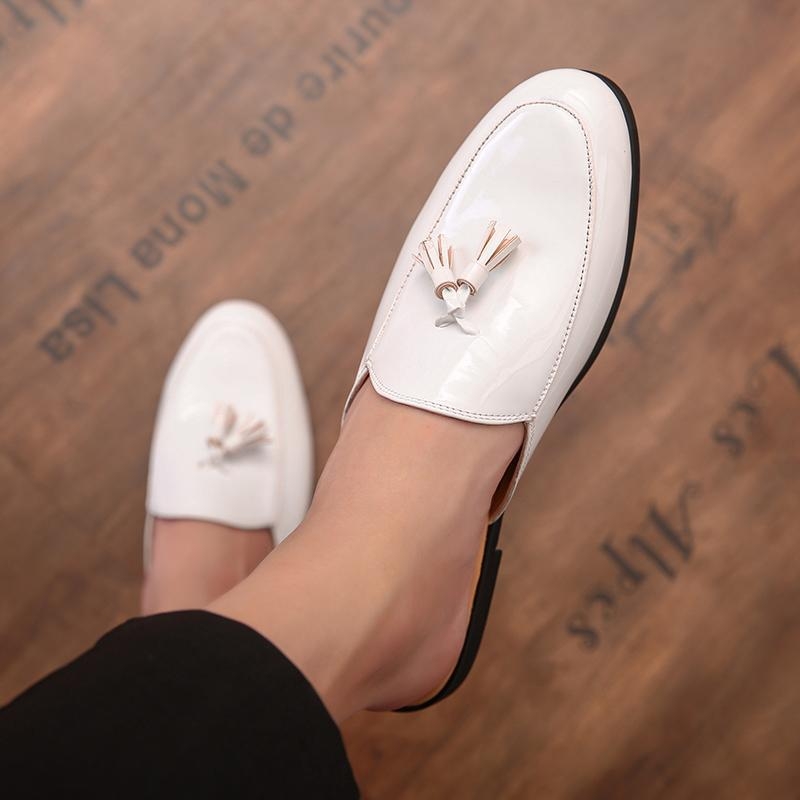 Vīriešu pavasara slip-on apavi, PU augšdaļa, gumijas zole, apaļa purngala, PU iekšējā zole, anti-slip