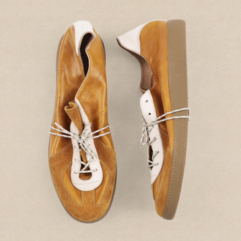 Ανδρικά Ethnic Style casual δερμάτινα boat shoes - Microfiber δέρμα, στρογγυλή μύτη, ψηλός άξονας, κορδόνια