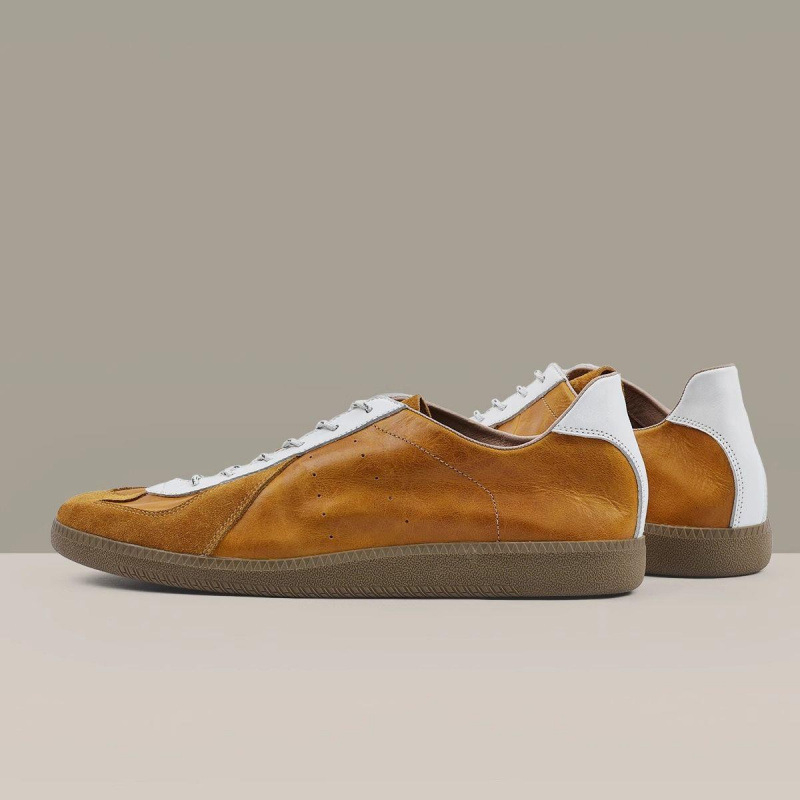 Vyrų etninio stiliaus kasdieniai odiniai boat shoes - mikropluošto oda, apvali nosis, aukštas viršus, raišteliai