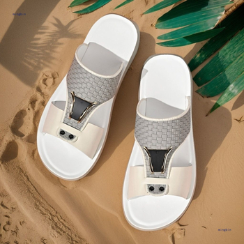 Ανδρικά PU σανδάλια - PU επάνω μέρος και σόλα, casual με ανοιχτό δάχτυλο, Slip-On, ελαφρά, αντιολισθητικά