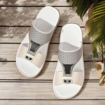 Ανδρικά PU σανδάλια - PU επάνω μέρος και σόλα, casual με ανοιχτό δάχτυλο, Slip-On, ελαφρά, αντιολισθητικά