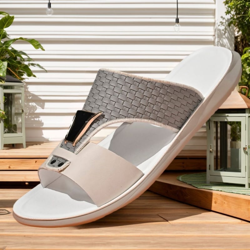 Ανδρικά PU σανδάλια - PU επάνω μέρος και σόλα, casual με ανοιχτό δάχτυλο, Slip-On, ελαφρά, αντιολισθητικά