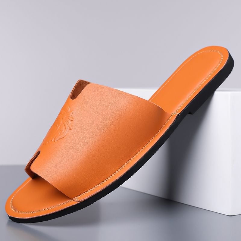 Ανδρικά καλοκαιρινά σανδάλια – αναπνέοντα, ανοιχτό δάχτυλο, επάνω μέρος από συνθετικό δέρμα, καουτσούκ σόλα, χωρίς κορδόνια