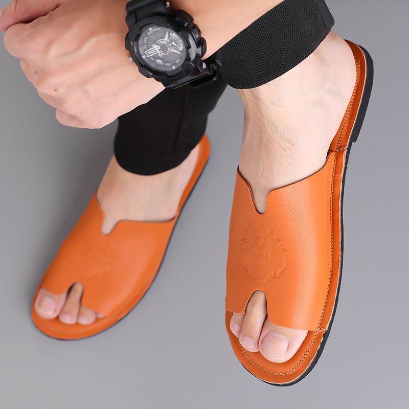 Ανδρικά καλοκαιρινά σανδάλια – αναπνέοντα, ανοιχτό δάχτυλο, επάνω μέρος από συνθετικό δέρμα, καουτσούκ σόλα, χωρίς κορδόνια