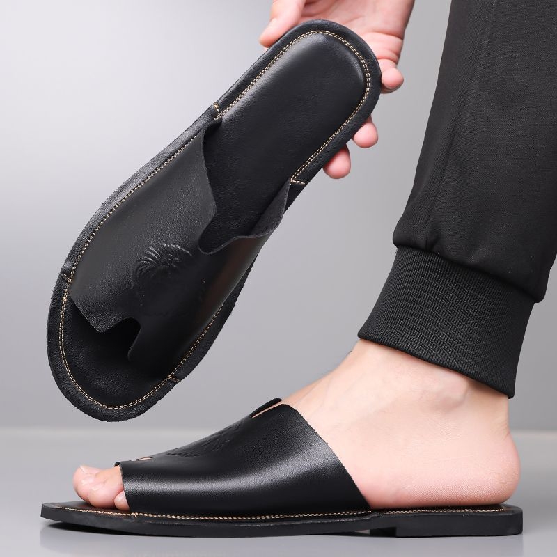 Ανδρικά καλοκαιρινά σανδάλια – αναπνέοντα, ανοιχτό δάχτυλο, επάνω μέρος από συνθετικό δέρμα, καουτσούκ σόλα, χωρίς κορδόνια