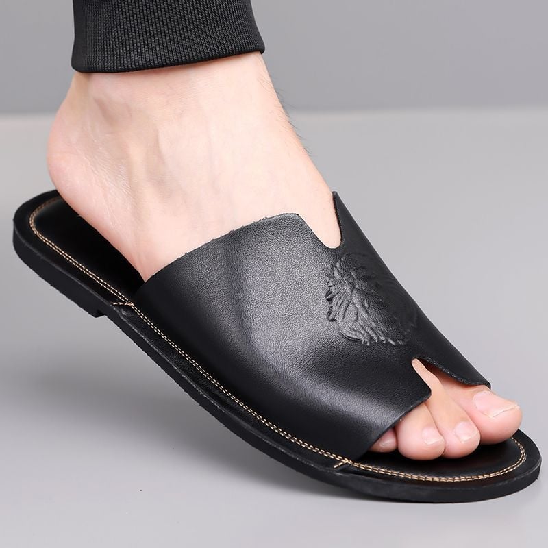 Ανδρικά καλοκαιρινά σανδάλια – αναπνέοντα, ανοιχτό δάχτυλο, επάνω μέρος από συνθετικό δέρμα, καουτσούκ σόλα, χωρίς κορδόνια